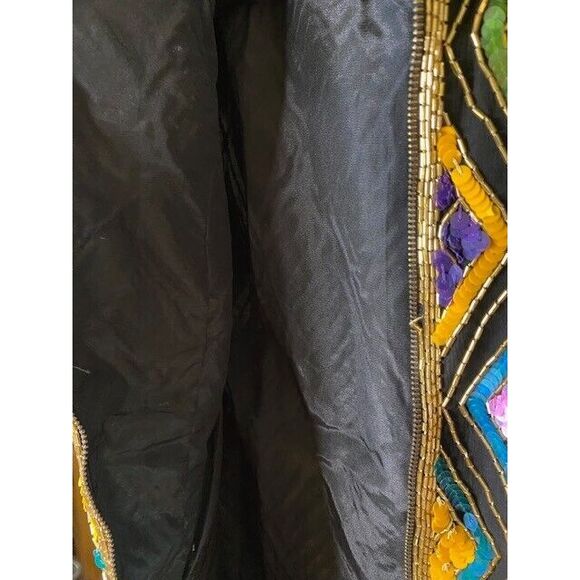 New Original VTG Medium Mary McFadden Multicolor Silk Chiffon Sequined Jacket - Picture 13 of 16